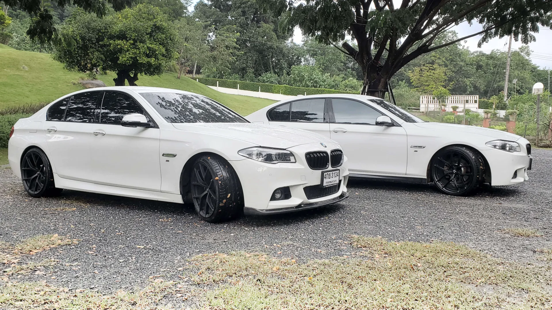 BMW F10 Front View with CORVEN FORGED Wheels - Aggressive Forged Wheels Stance