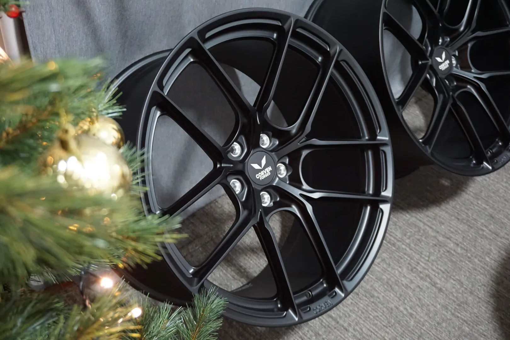 BMW F10 Front View with CORVEN FORGED Wheels - Aggressive Forged Wheels Stance