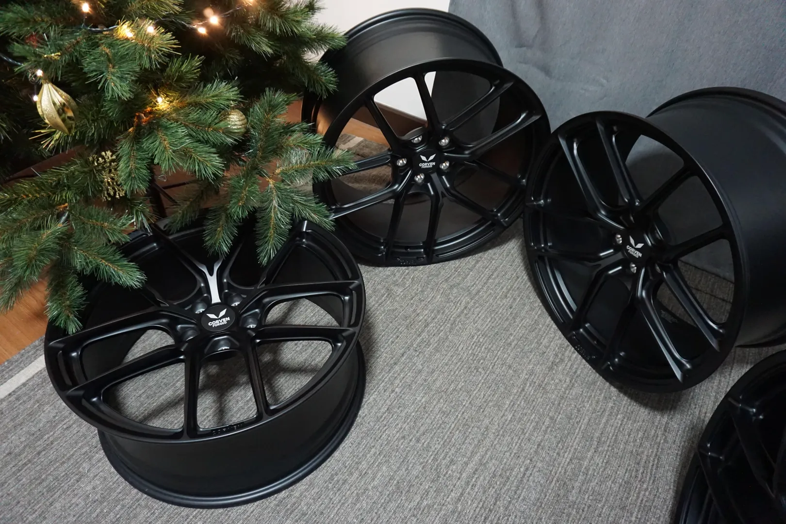 BMW F10 Side Angle with CORVEN FORGED Wheels - Sleek Forged Wheels Silhouette