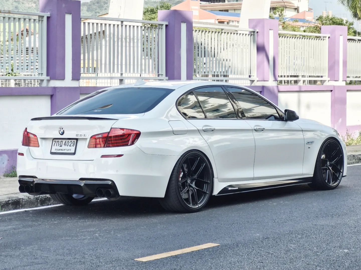 BMW F10 Rear Angle with CORVEN FORGED Wheels - Sporty Rear Stance Forged Wheels