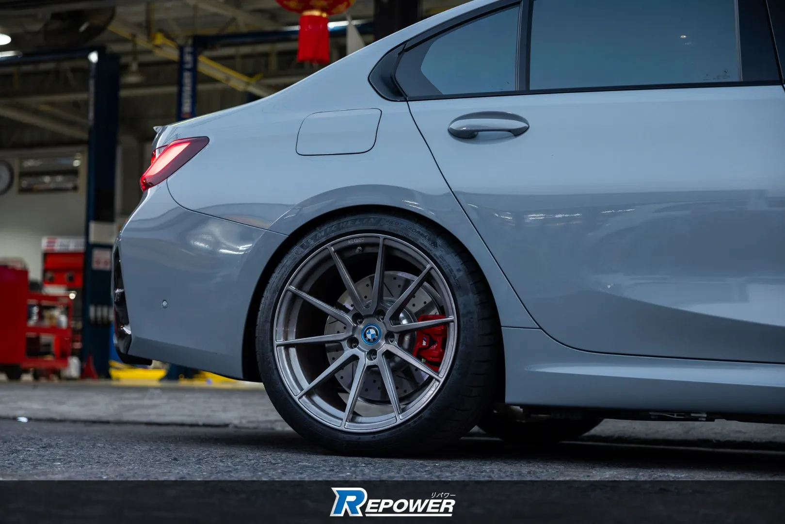 BMW G20 Front Close-up with CORVEN FORGED Wheels - Aggressive Front End Forged Wheels