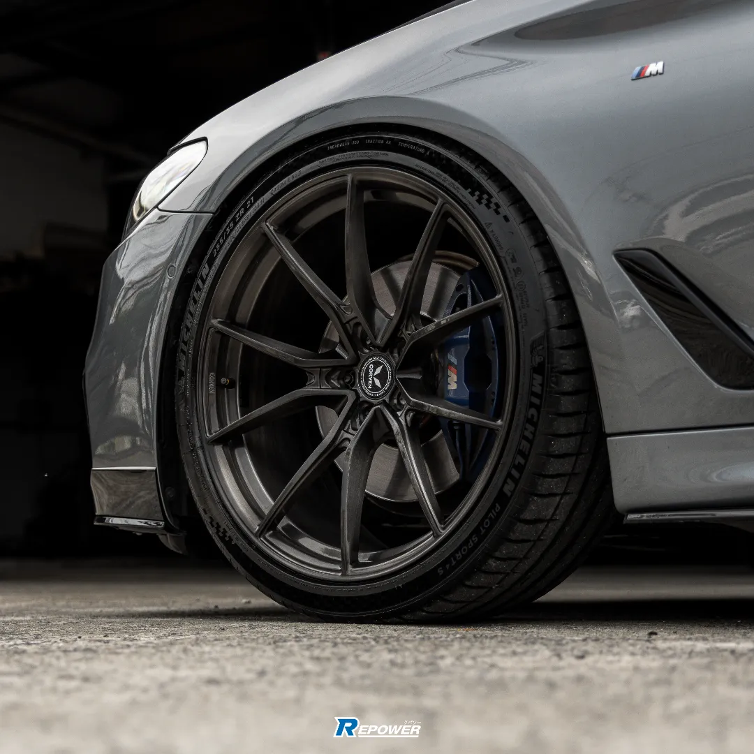 BMW G30 Rear Angle with CORVEN FORGED Wheels - Sporty Rear Stance Forged Wheels